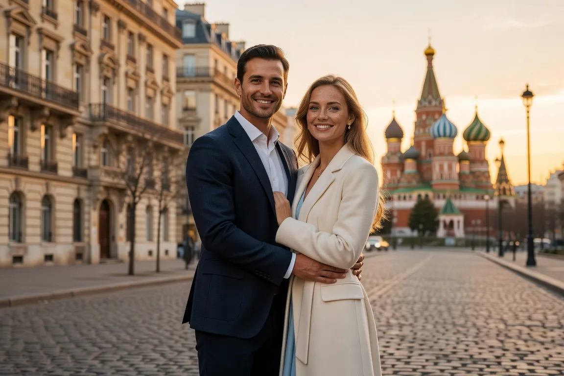 Couple franco-russe heureux, résultat d’une agence matrimoniale