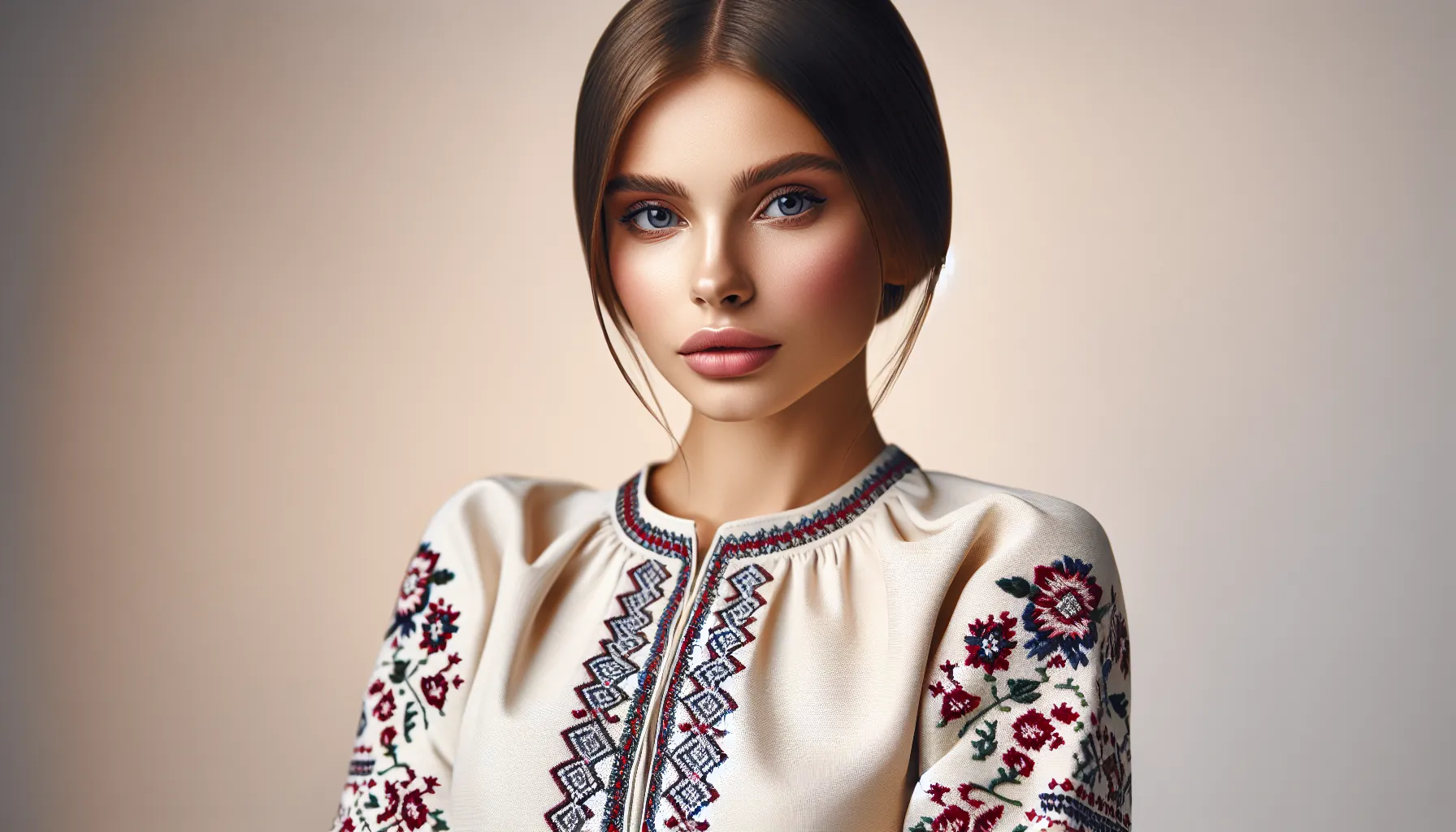 Mode ukrainienne moderne - femme portant une vyshyvanka réinterprétée en 2026